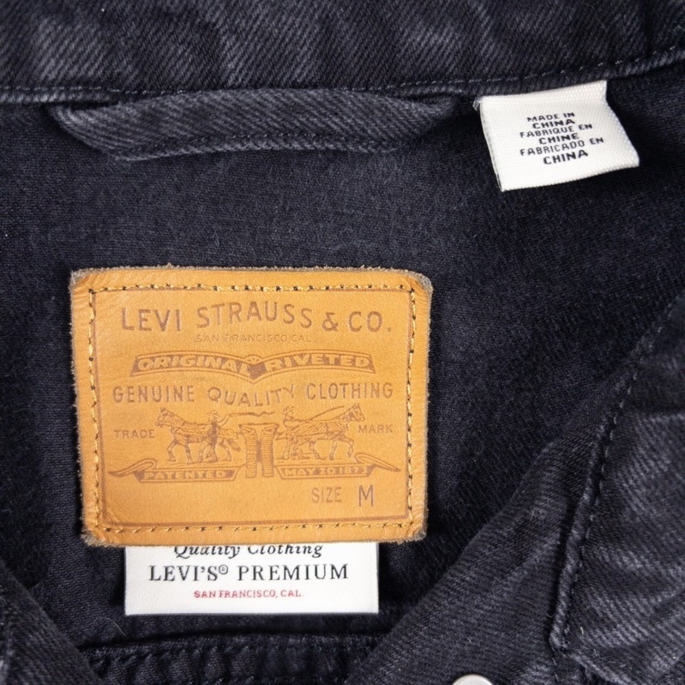 Levis Denim Jacket Womens M Black Custom Painted‎ Alien Mushroom Nature Pride - Picture 3 of 9